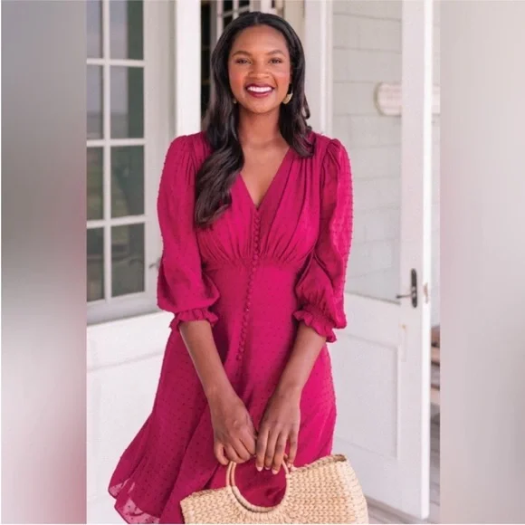 Gal Meets Glam Red MIDI Dress with long Sleeve Good condition - Picture 15 of 15